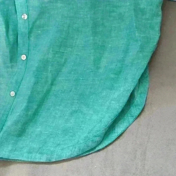 Sigrid Olsen Green Long Linen Shirt - Picture 5 of 7